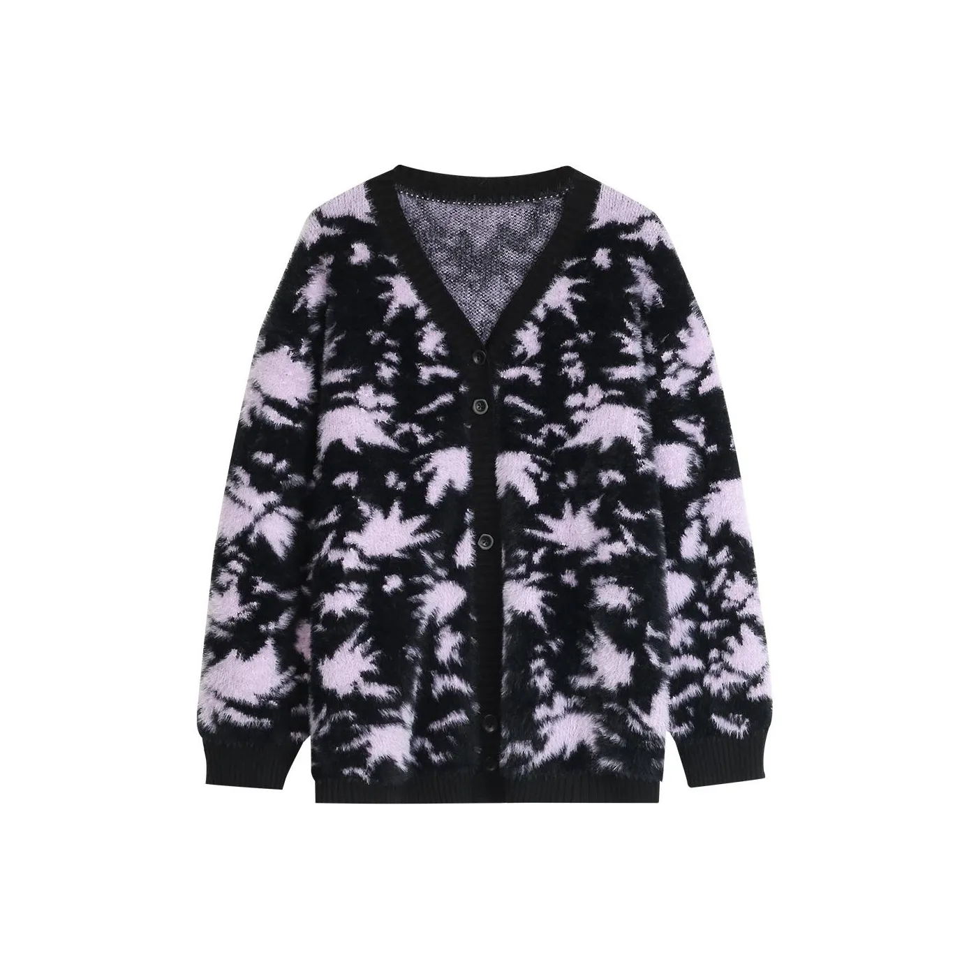BLUEerror Knitwear Women's Black With Purple Floral