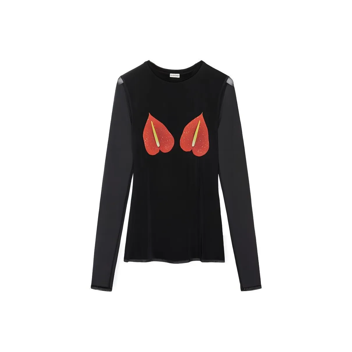 LOEWE Anthurium Semi Sheer Mesh Top Black/Red