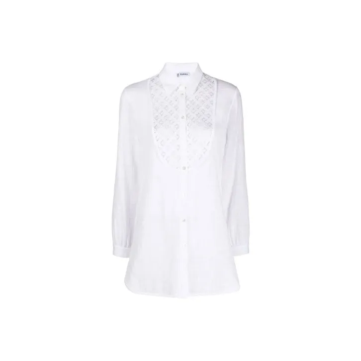 La Perla Embroidered Bib Buttoned Shirt