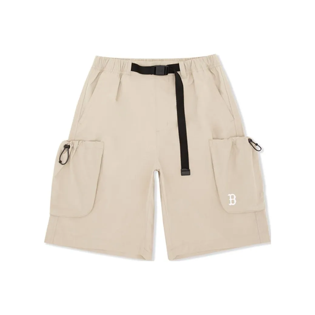 MLB New York Yankees Casual Shorts Unisex Linen Beige Yellow