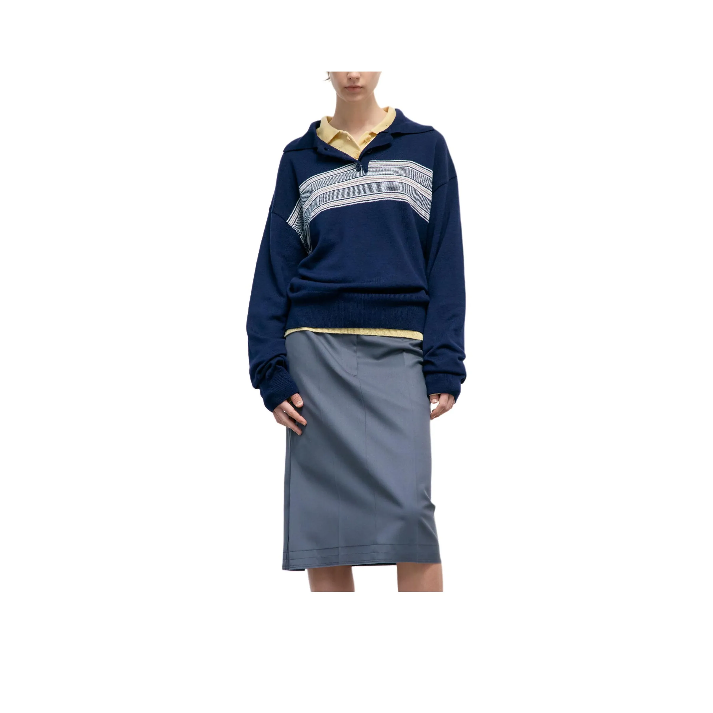 LOW CLASSIC SS25 Свитер Женский Морской Синий