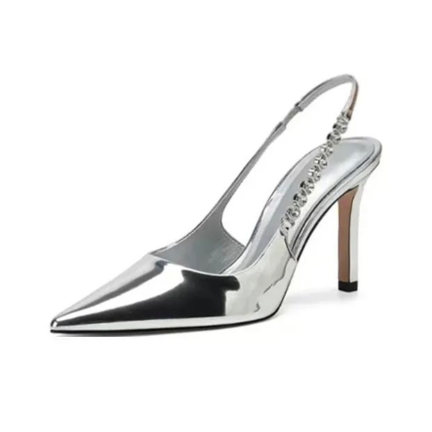 BANWEIDIYA Узкий каблук Высокие каблуки 9 см Женские Серебряные