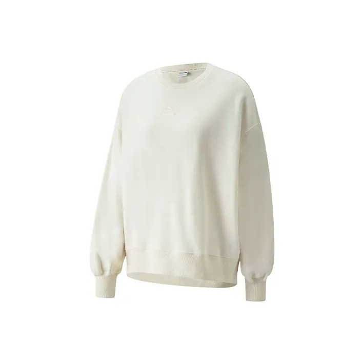 PUMA Толстовка Женская Хлопок Лен Смесь Естественный