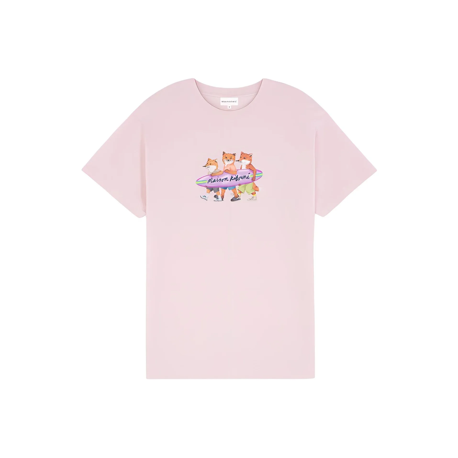 Maison Kitsune Surfing Foxes print Cotton T shirt