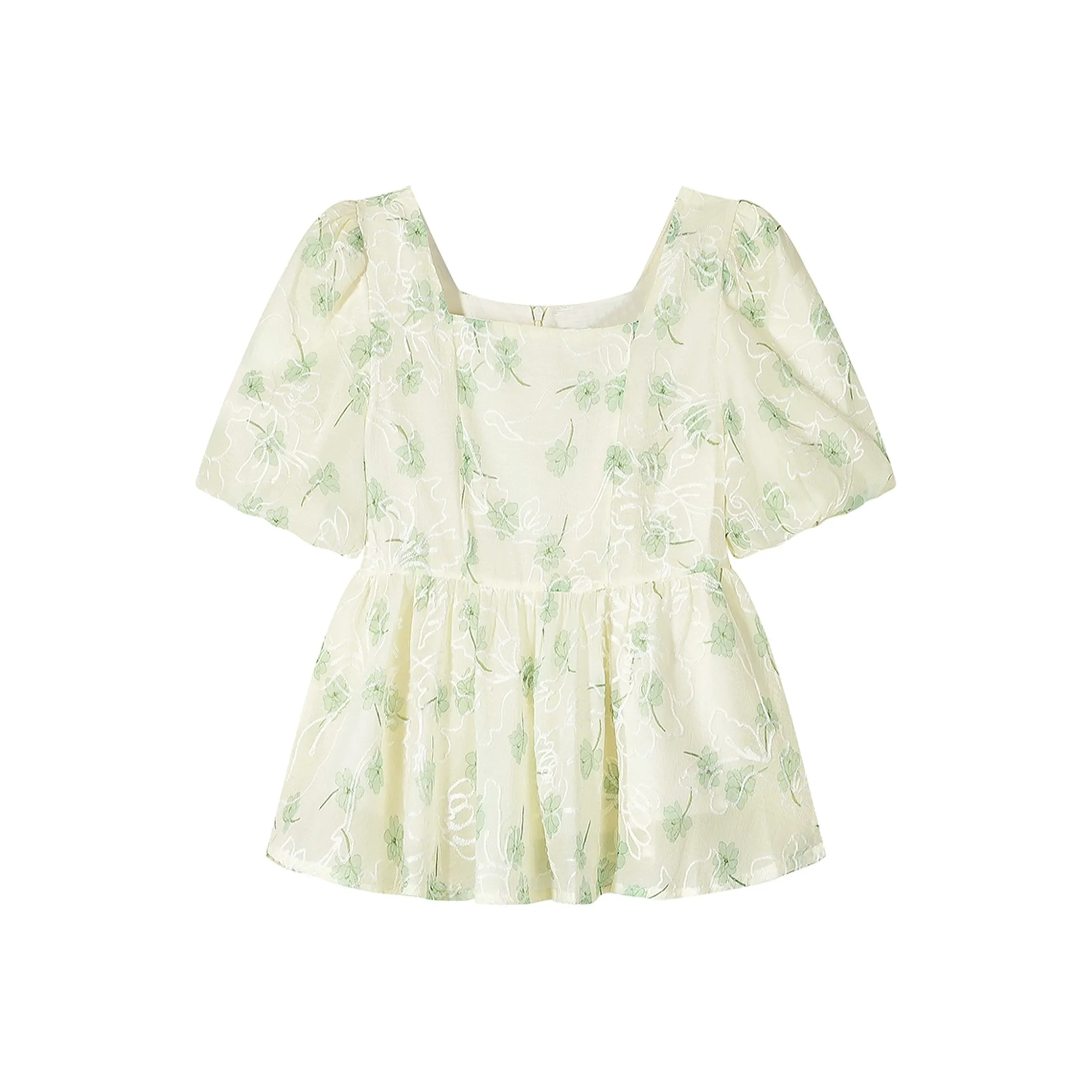 Wbwq Рубашка Женская Зеленая Узор