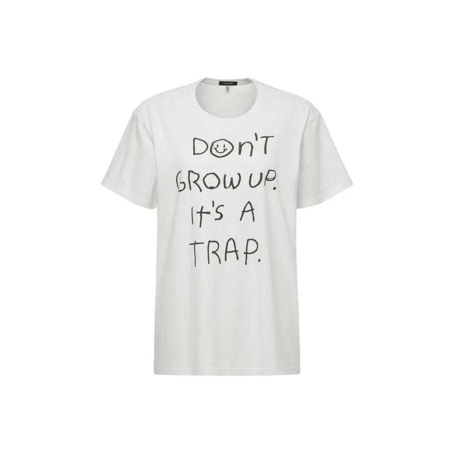 R13 SS24 Рукав с оборванным плечом T-рубашка Женская Native Белый