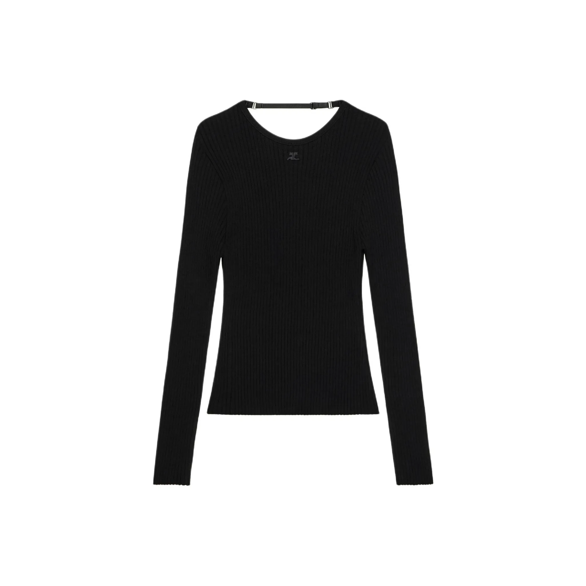 Courrèges Lingerie Detailed Ribbed Knit Jumper