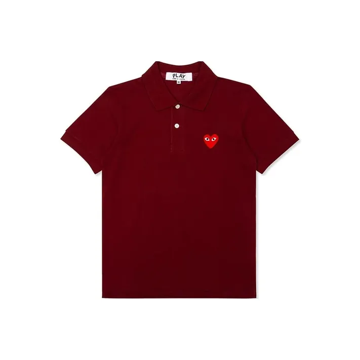 CDG Play Polo Shirt Women's Dark Red