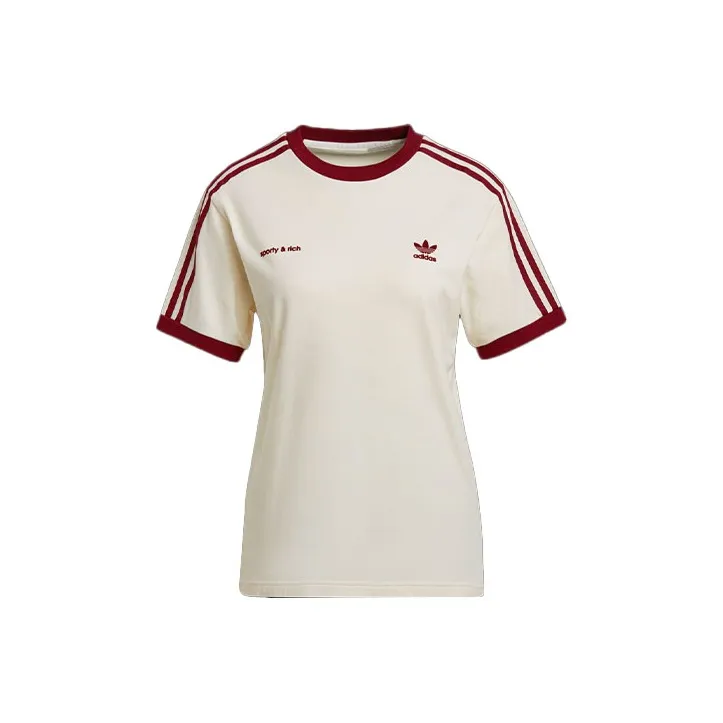 Adidas Originals Set in Sleeve T Shirt Women's Ivory