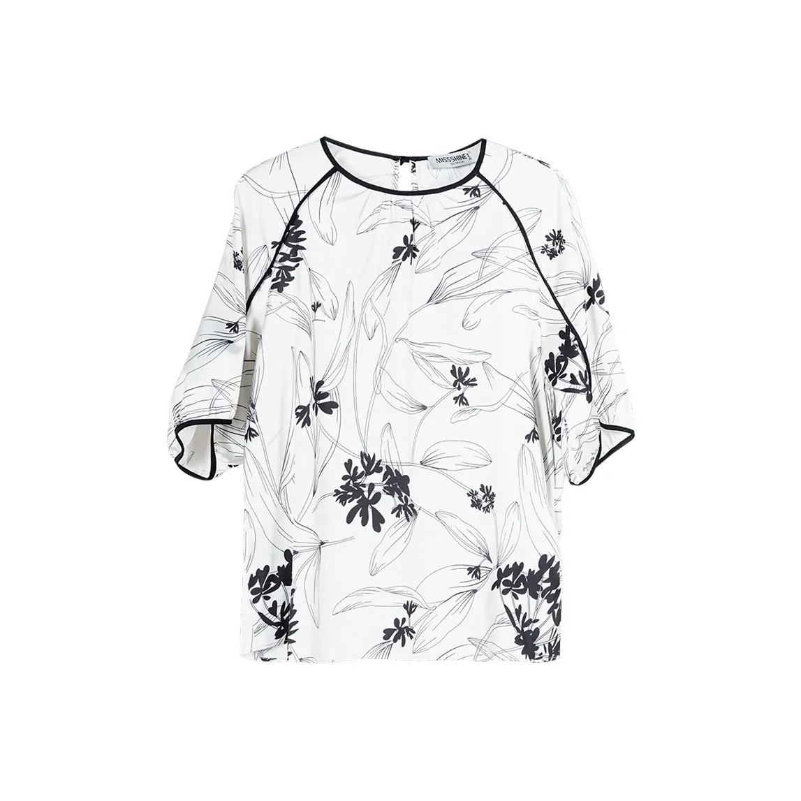 MISSSHINE Shirt Women's Black White