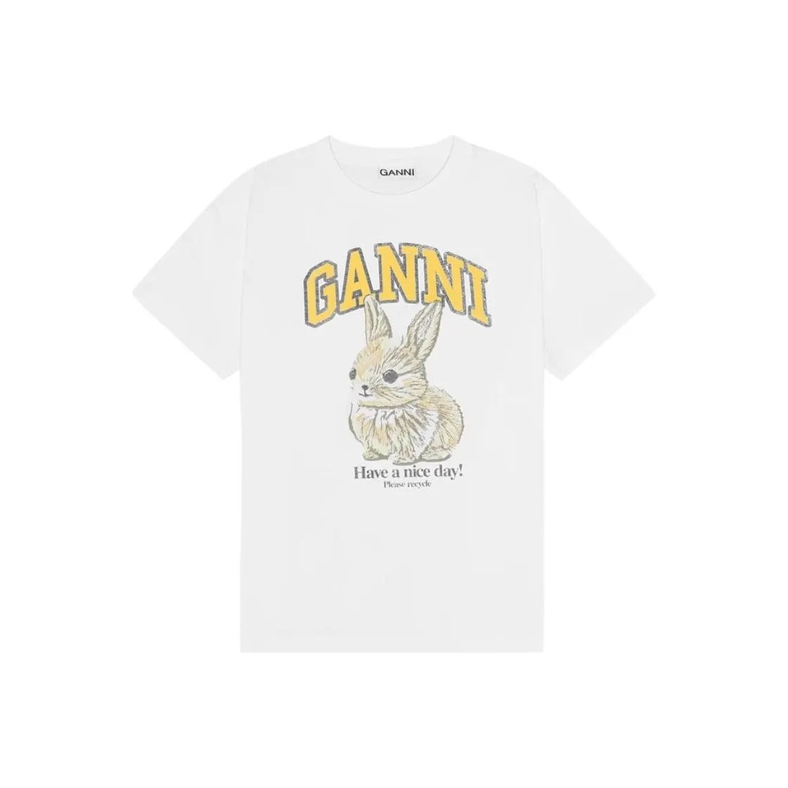 GANNI T-рубашка женская ярко-белая