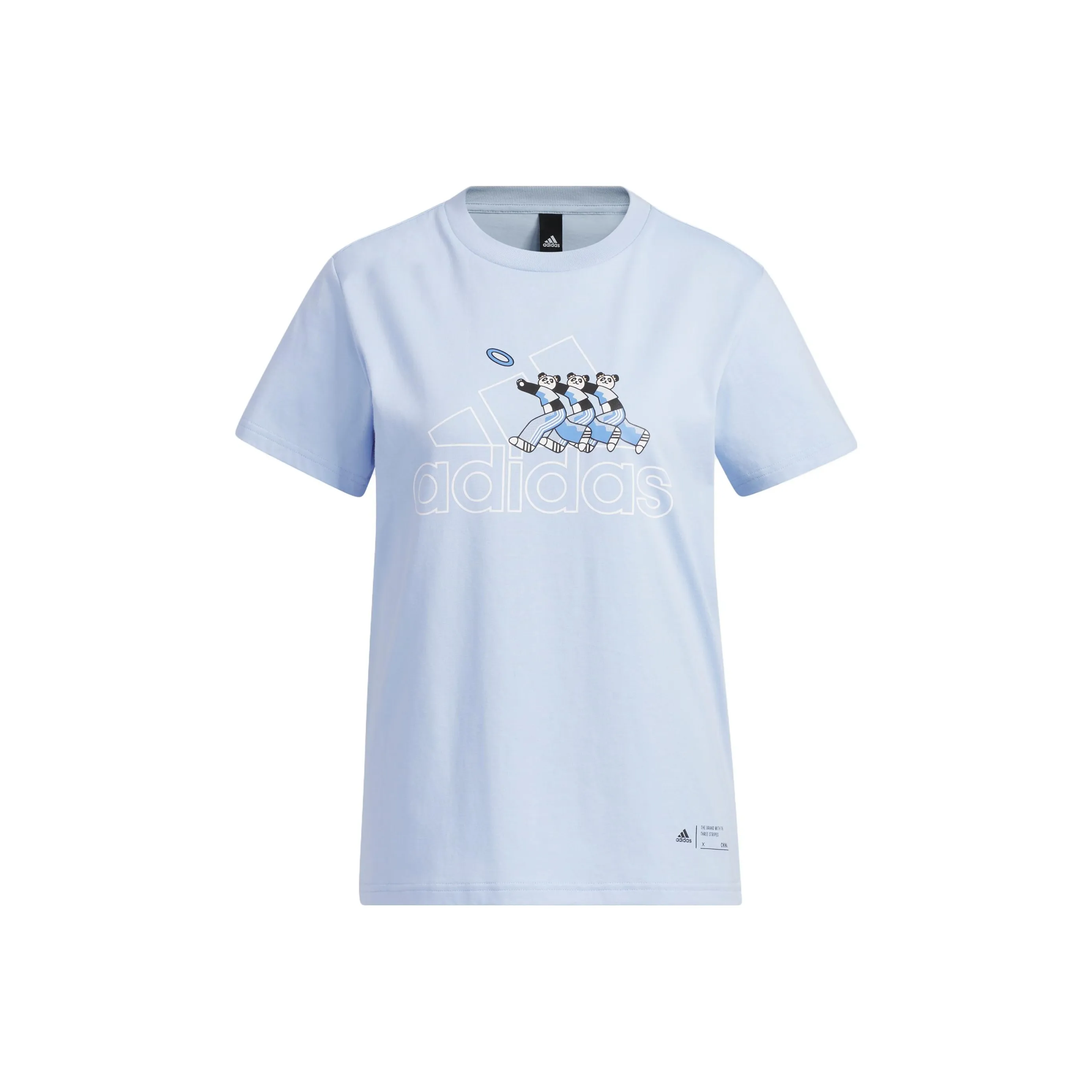 Adidas T-Shirt Женская Светло-Розовая Синяя