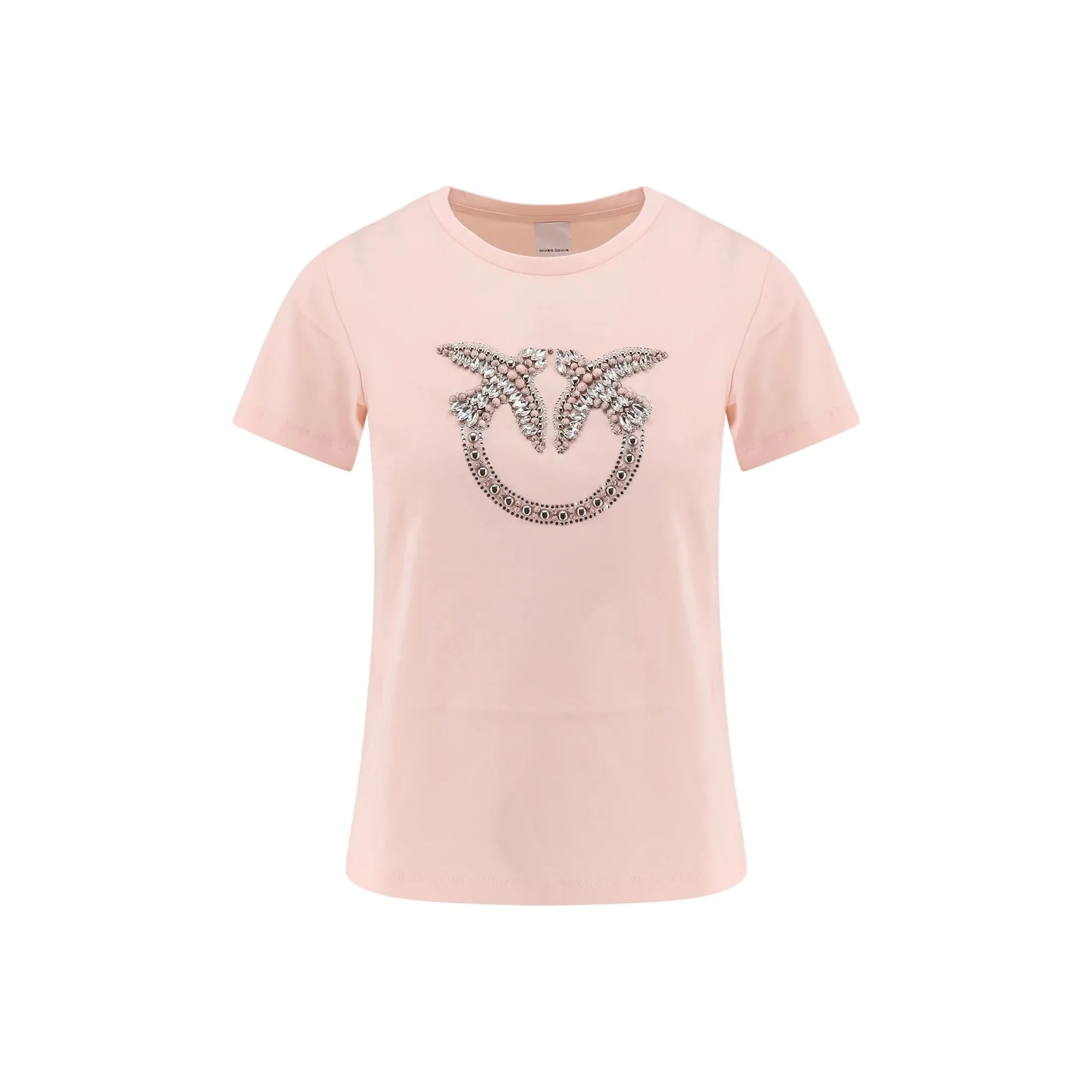 PINKO Embellished Love Birds Logo T Shirt