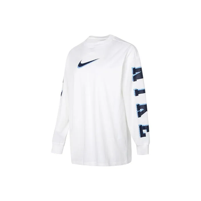 Nike Women'ss Oc 1 Ls Os Knit Crewneck Sport T-Shirt White