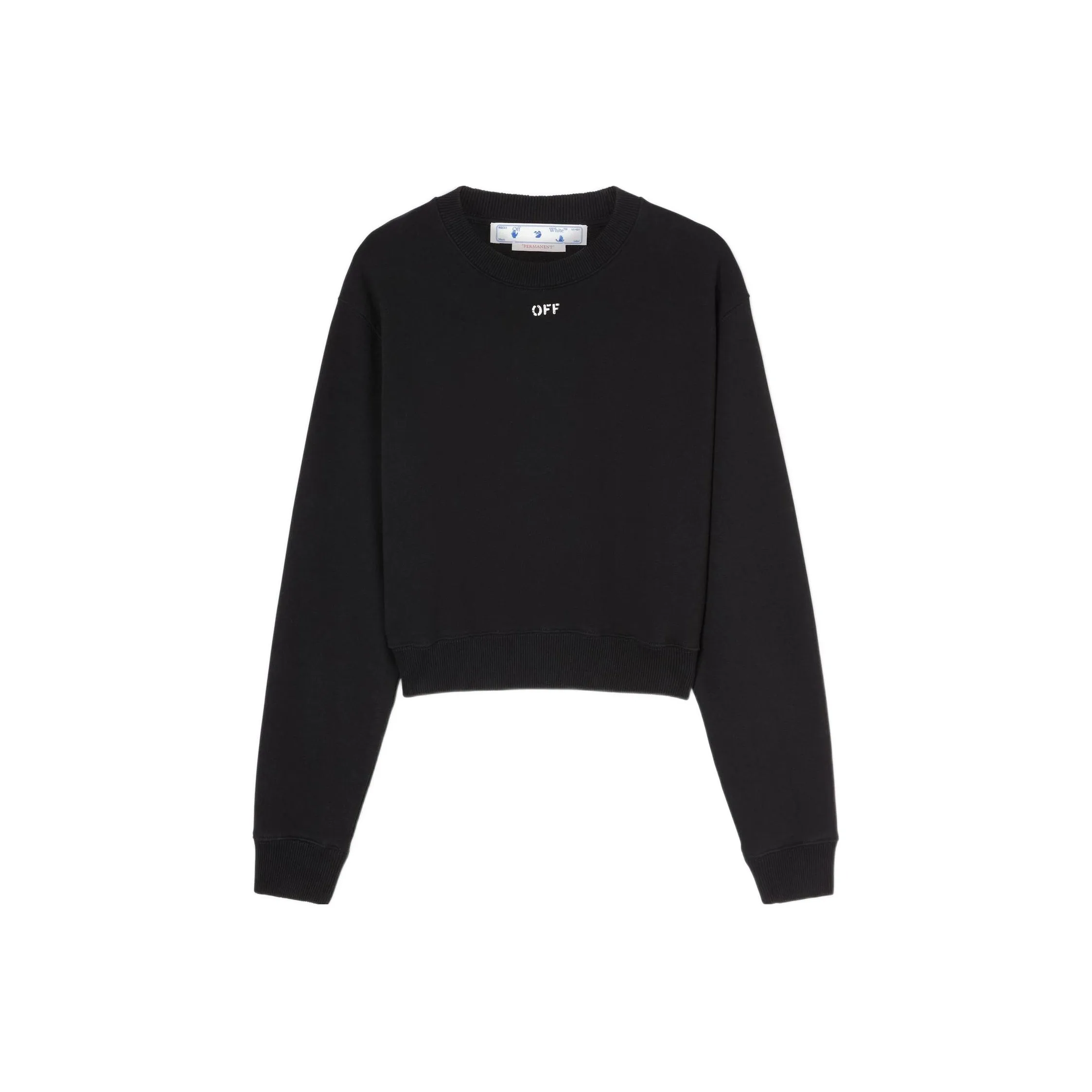 OFF WHITE Women's OFF Stamped Cropped Sweatshirt Black/White