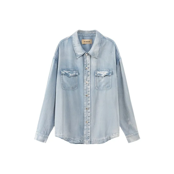 NO ONE ELSE Рубашка Унисекс Light Джинсовый Синий