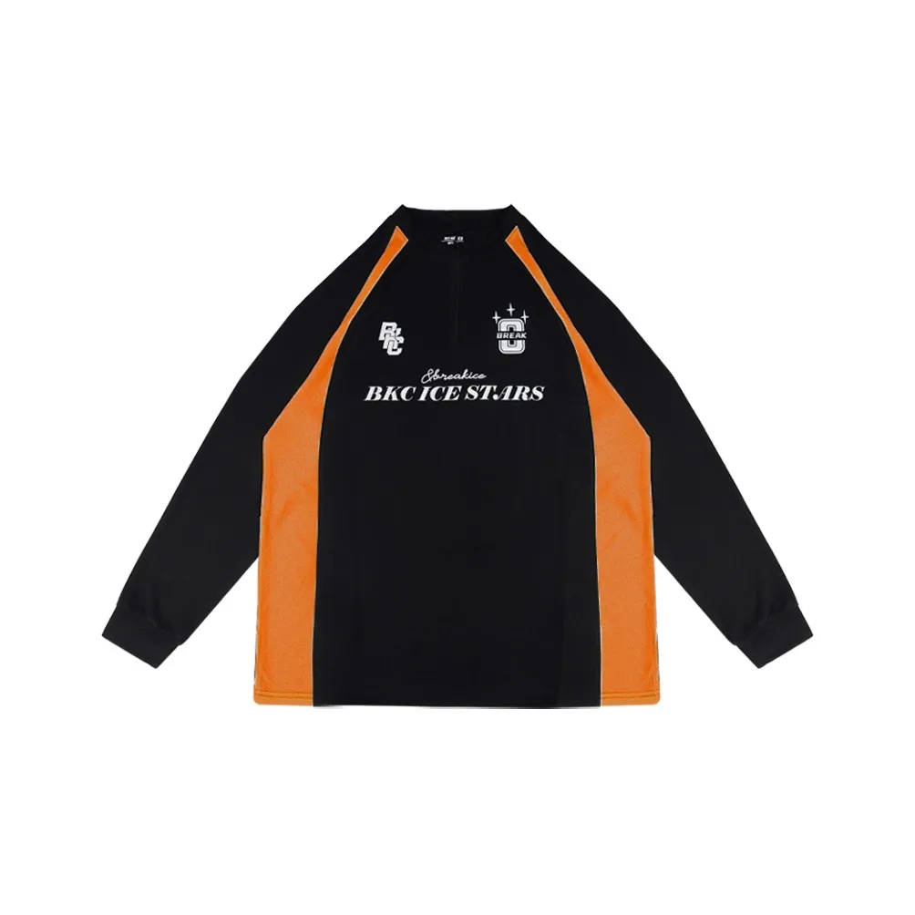 BKCXZICE Баскетбольная Джерси Унисекс Черный Оранжевый