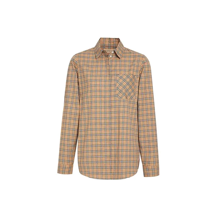 Burberry Check Cotton Shirt Beige