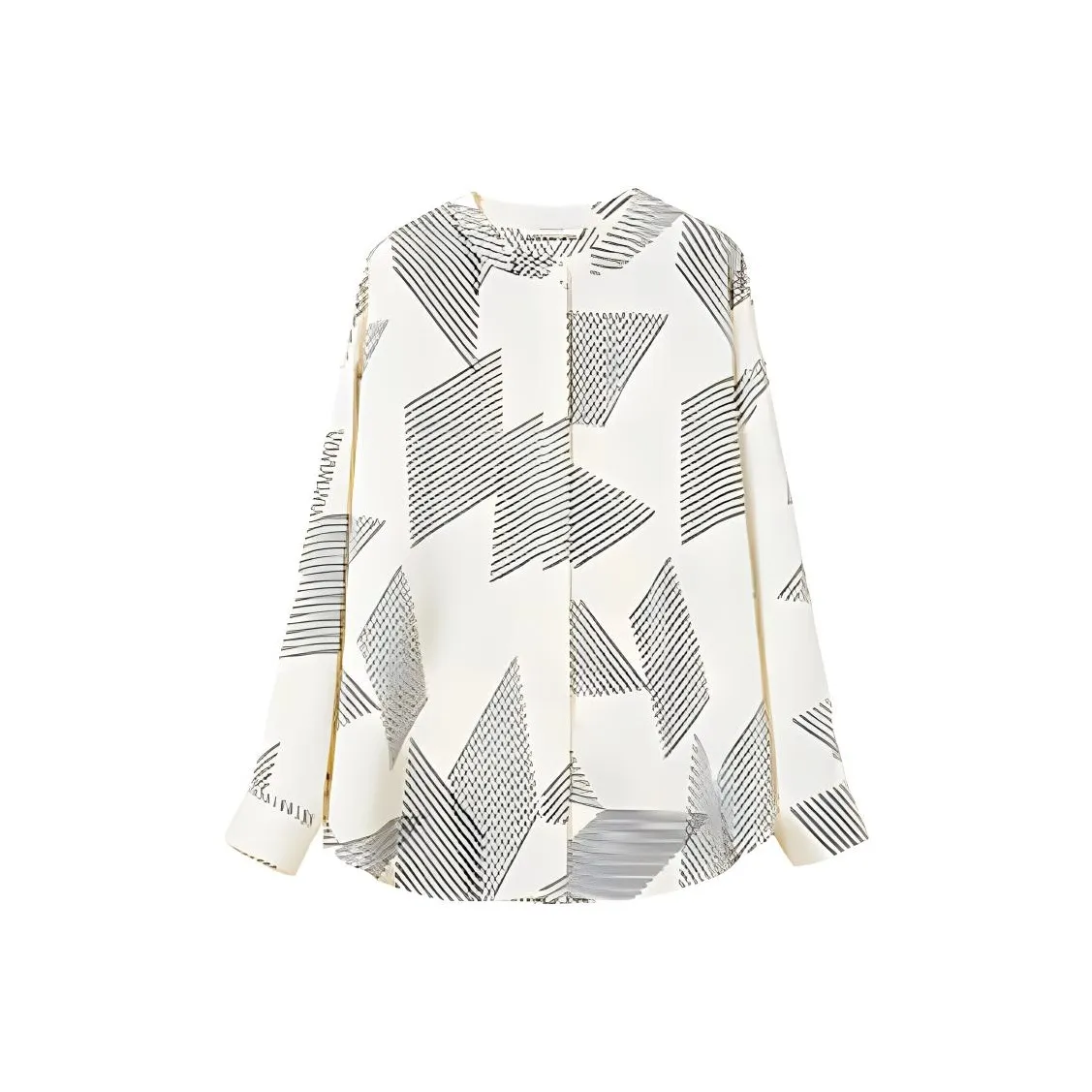CHUMIAN SS24 Shirt Women's Pinstripe Geometric Print