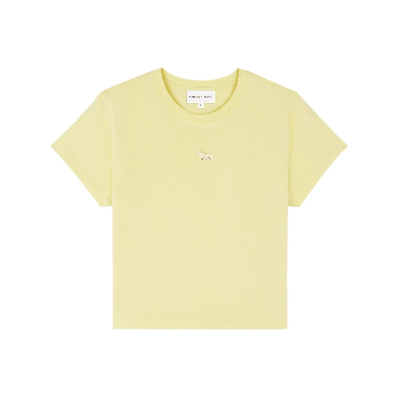 Maison Kitsune Рукав с спущенным плечом T-рубашка Женская Желтая