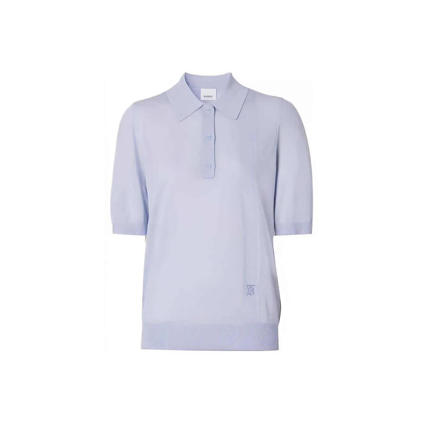 Burberry SS21 Cashmere Blend Polo Shirt Women's Light Blue 80413151