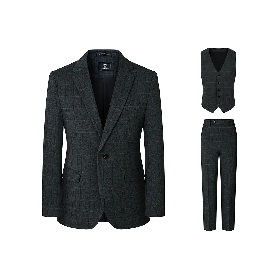 JOHNHOLLIS Деловой костюм мужской серый