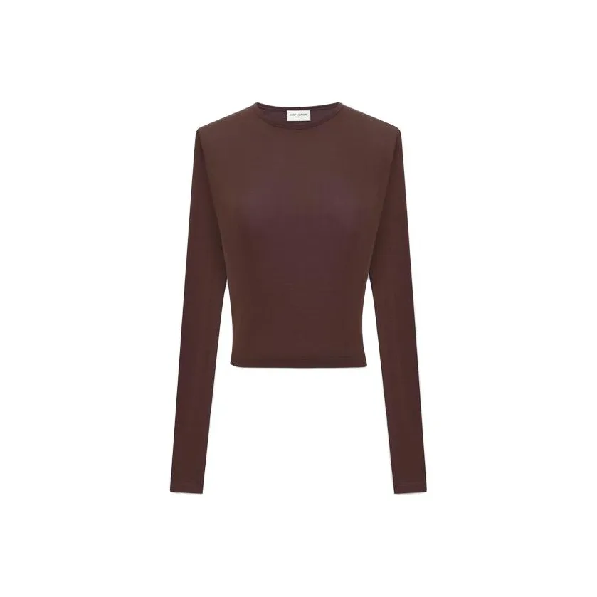 SAINT LAURENT T Shirts Women's Burgundy
