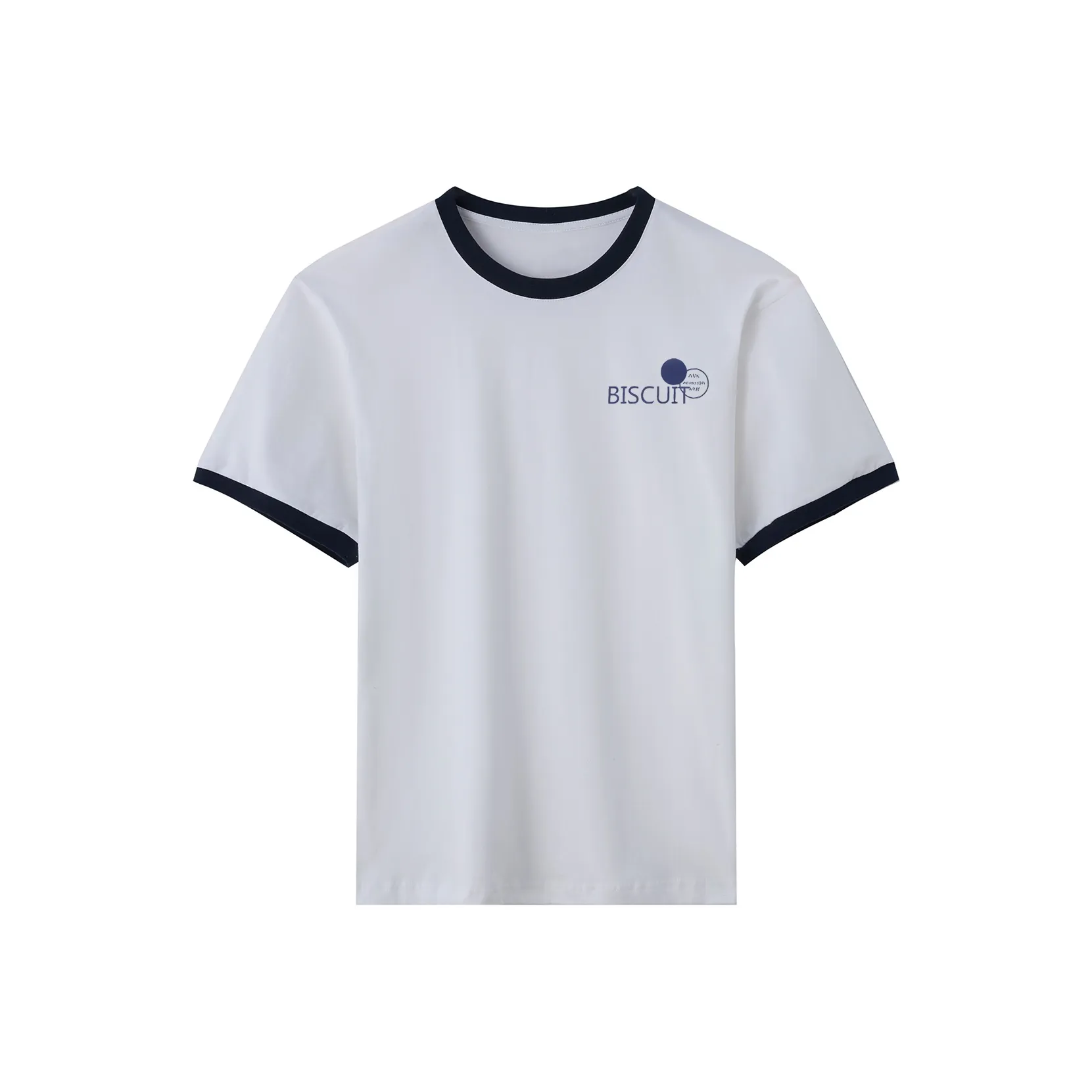 TEME Standard T-Shirt Женская Белая и Темно-Синяя