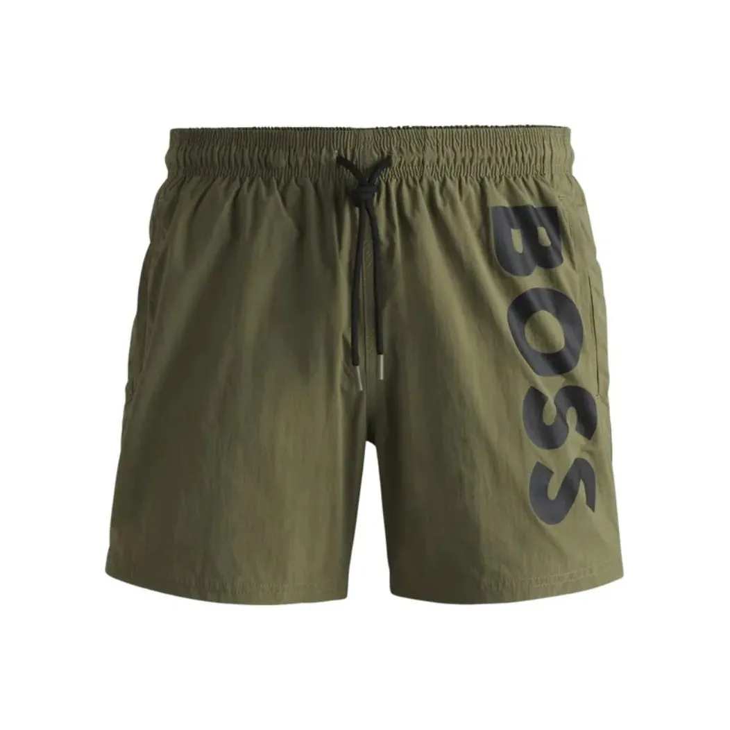 Boss Logo Print Swim Shorts