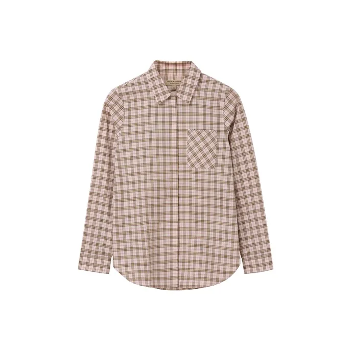 Burberry Women's Checked Cotton Shirt Pink