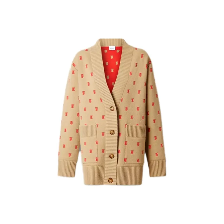 Burberry Women's Wool And Cashmere Cardigan Beige