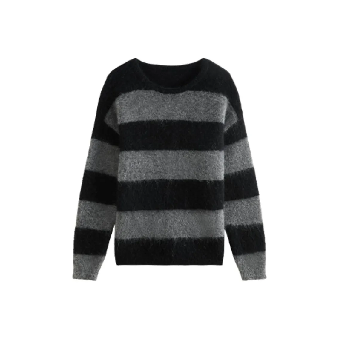 FANSILANEN Sweater Women's Black Gray Stripes