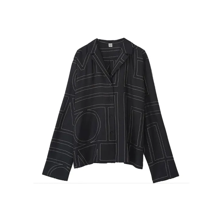Totême Monogram Embroidered Long Sleeved Shirt