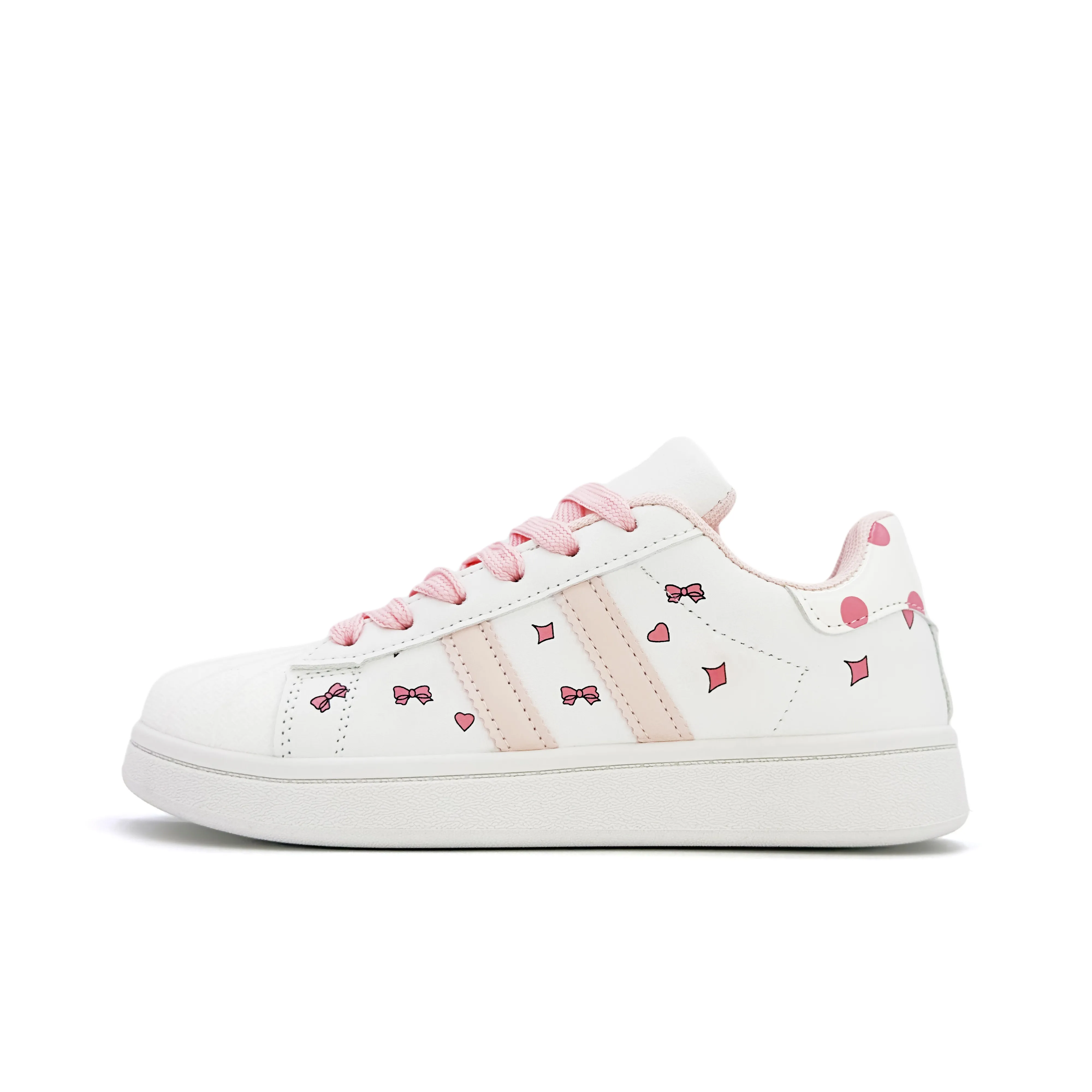 AQIUSHENG Низкие кроссовки для скейтбординга Женские Белые Розовые