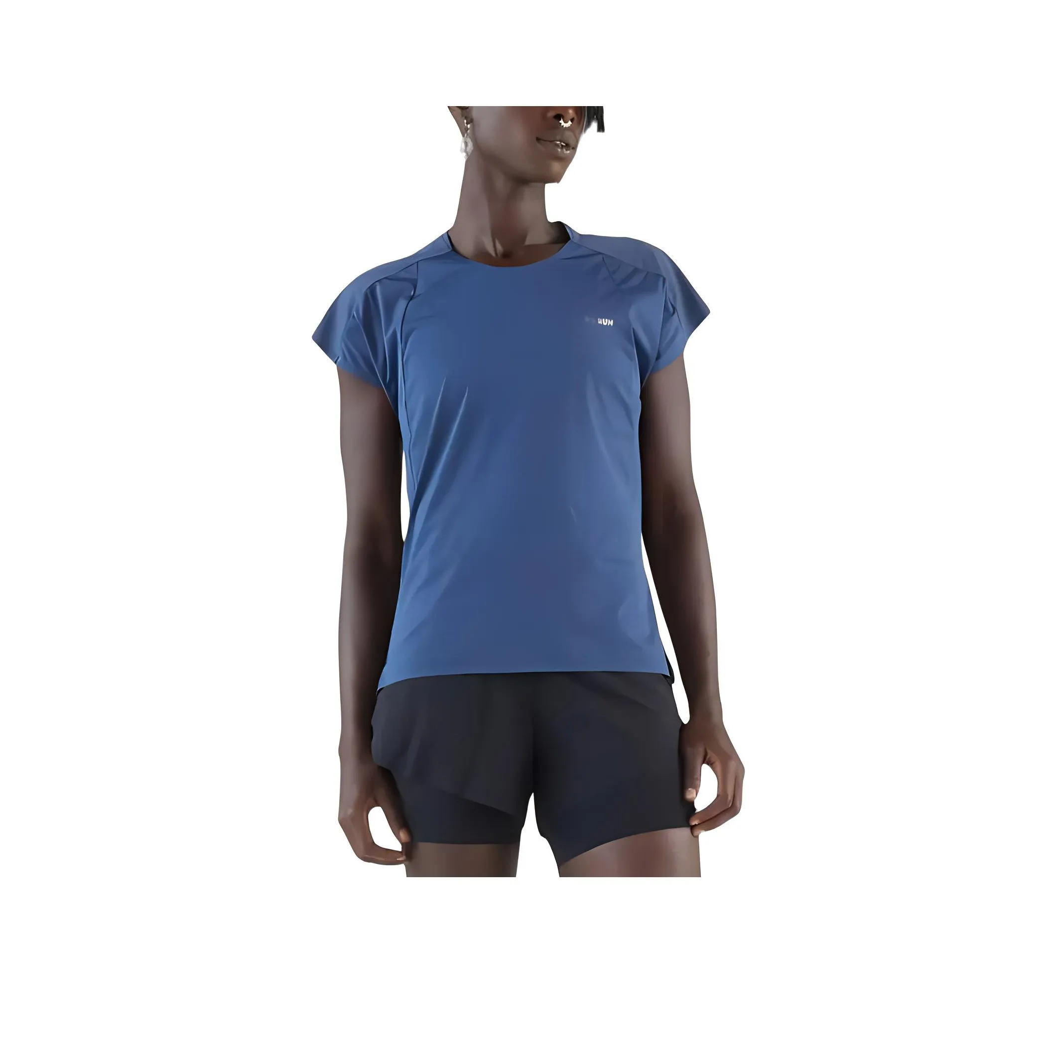 DECATHLON Реглан-рукав Т-рубашка Женская Чернила Зеленый Синий