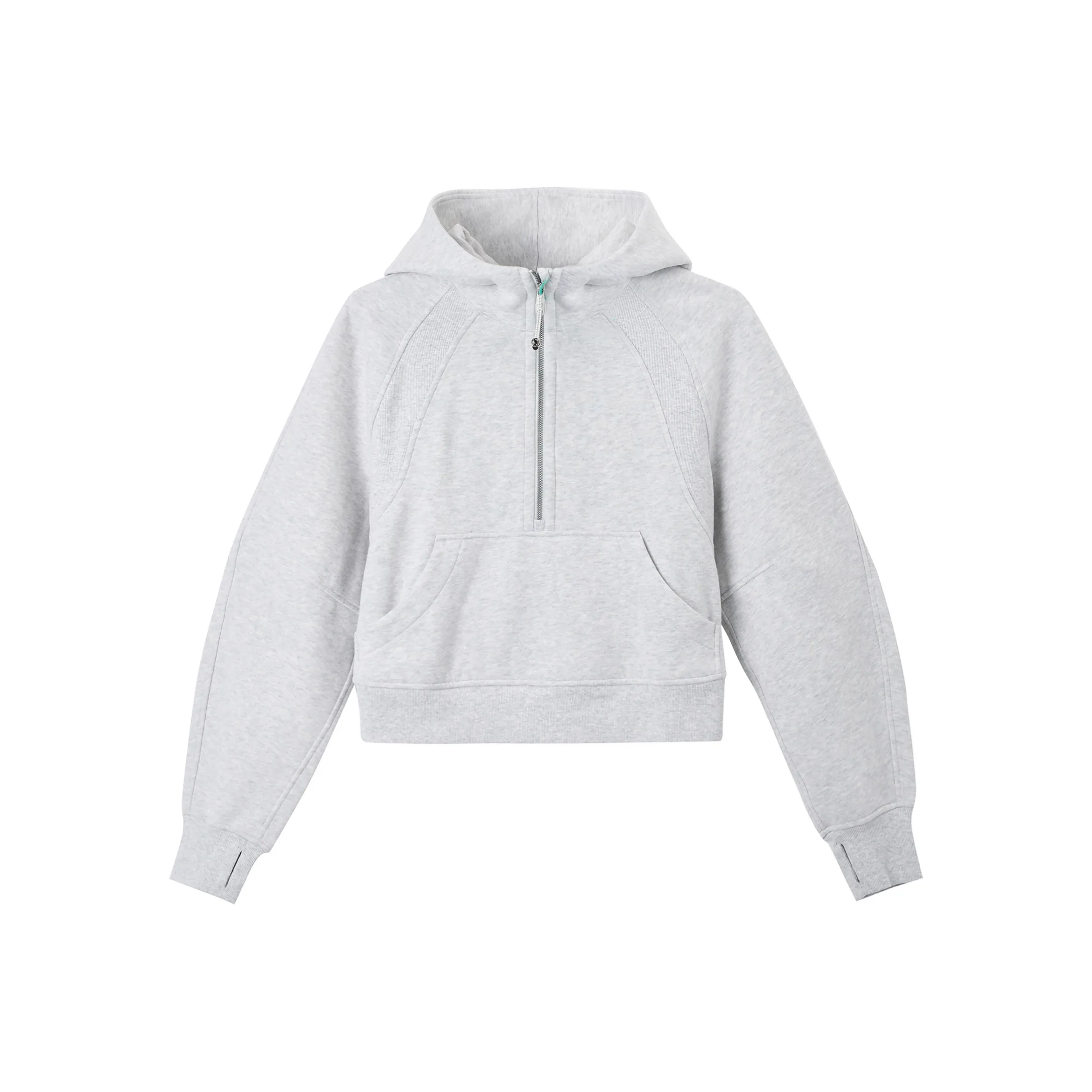 Lululemon Scuba Oversized Half Zip Hoodie Sweatshirt Women's Super Light Gray