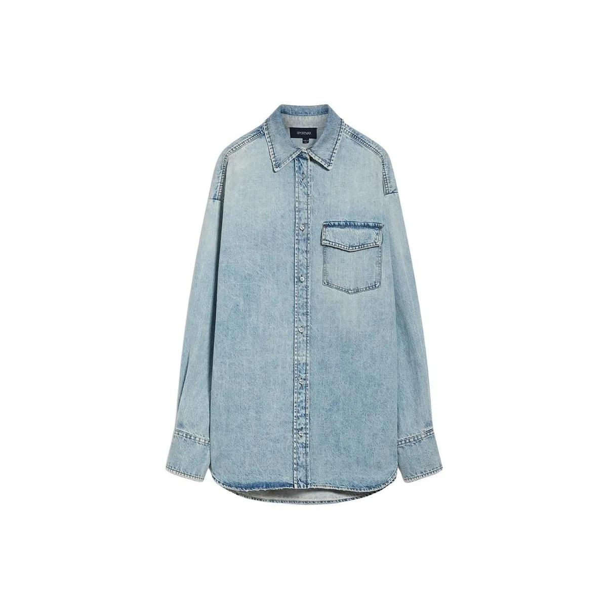 SportMax Buttoned Long Sleeved Denim Shirt