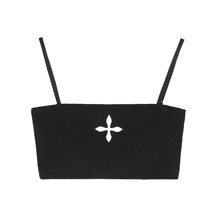 SMFK x Wonderland' Dream Journey Collection SMFK X 2022 SS Summer Collection Топ на бретелях Женский Полночный черный