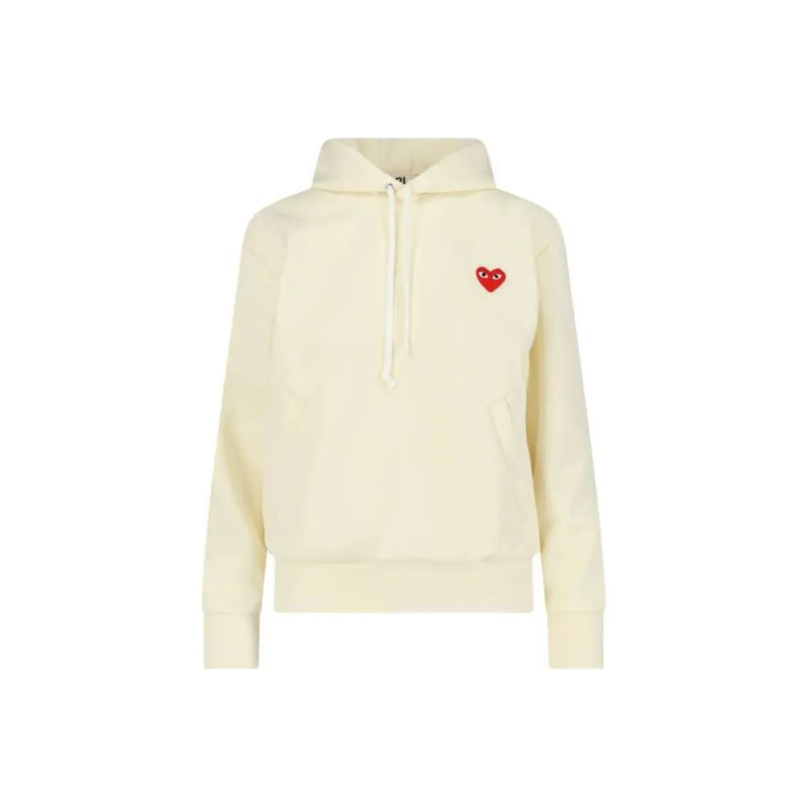 Comme Des Garcons Play Red Heart Hoodie Ivory