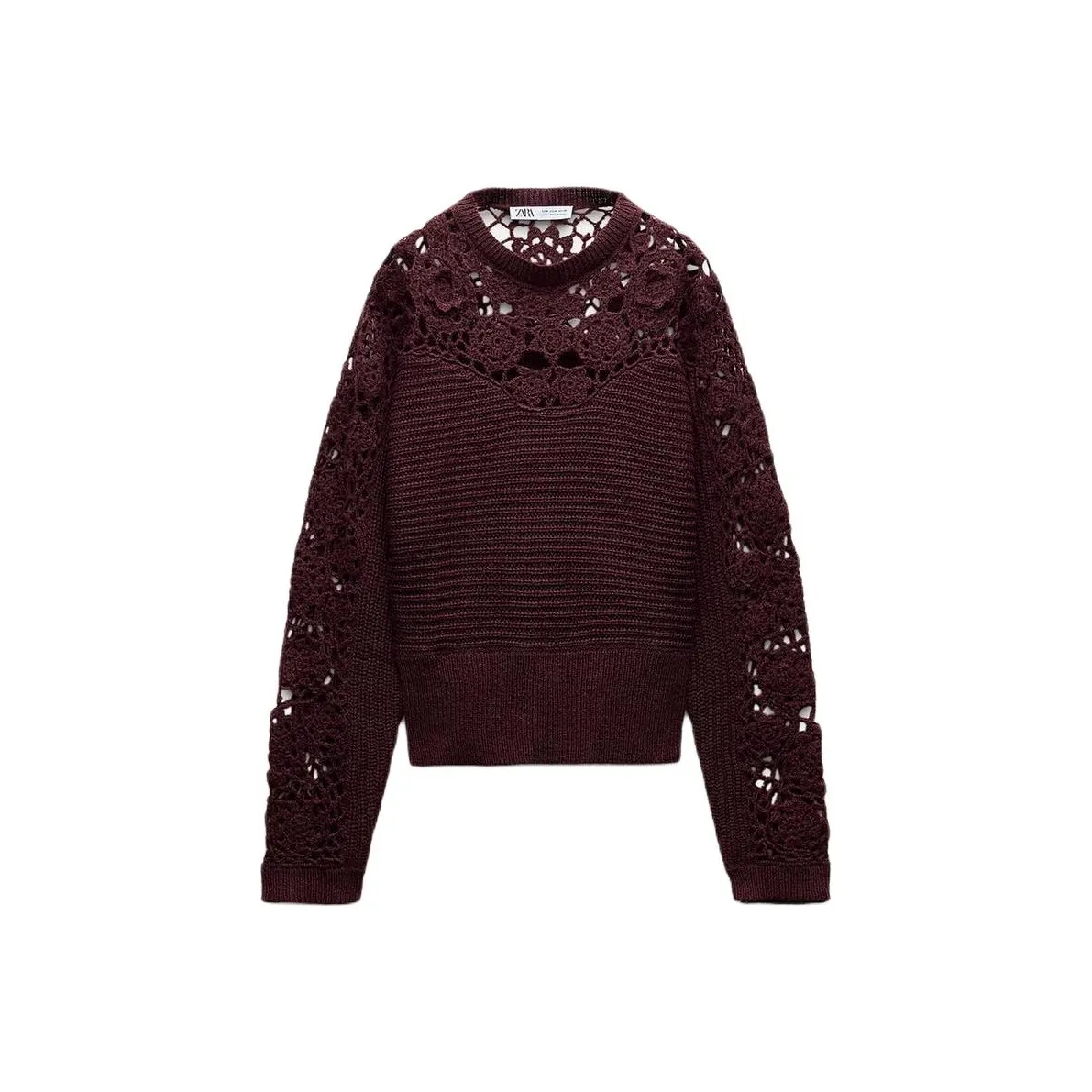 ZARA Бордово-красные Женские Свитеры