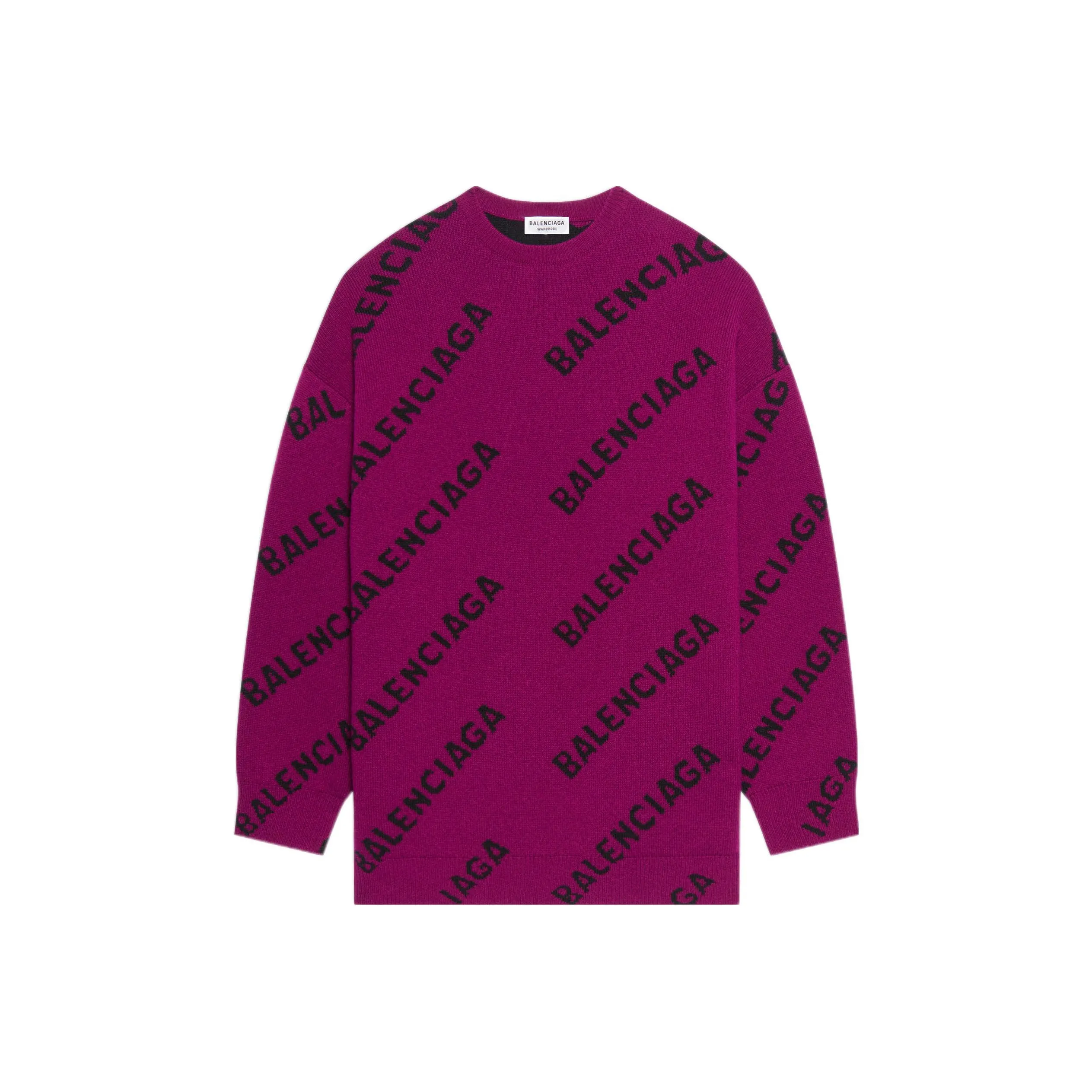 Balenciaga Allover Logo Sweater Fuchsia/Black