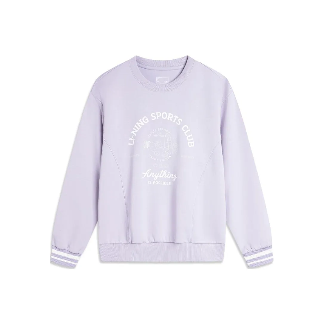 LINING Sports Life Collection Толстовка Женская Морская соль Фиолетовая