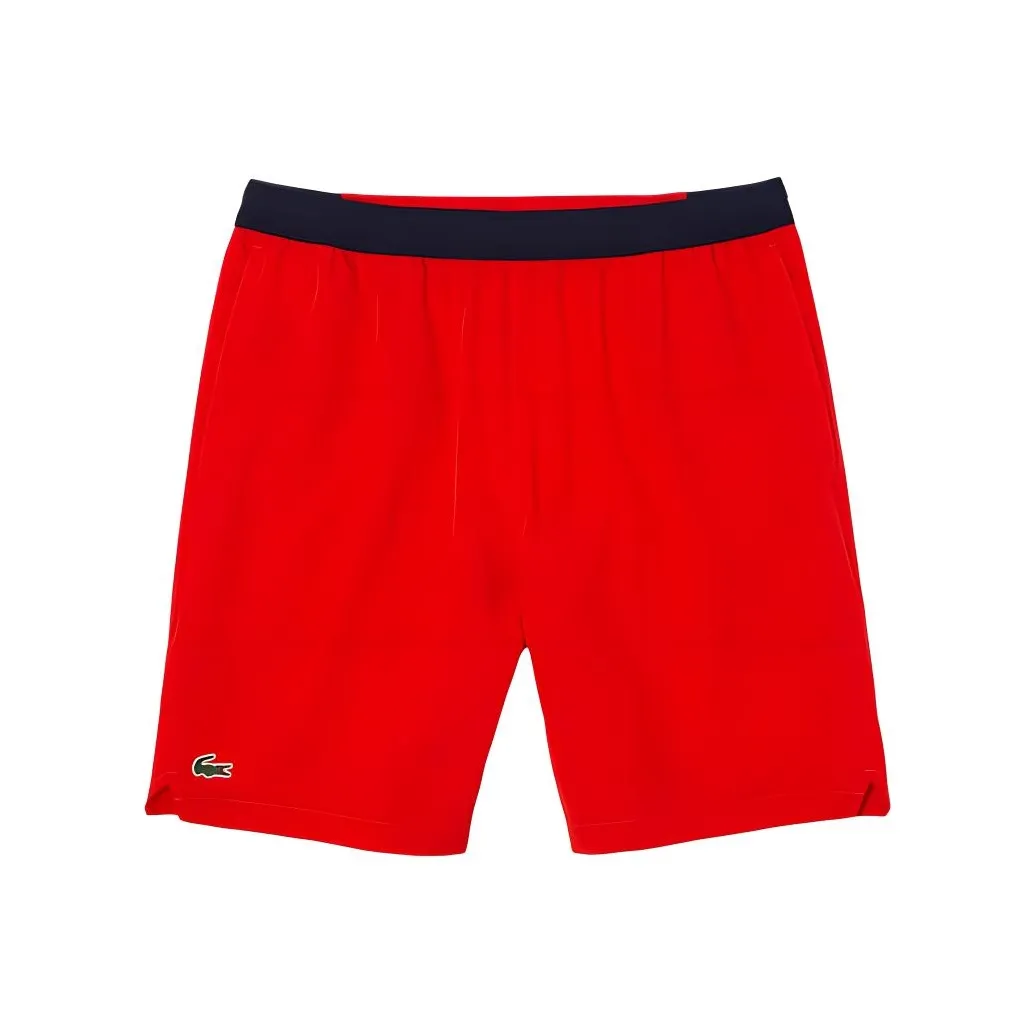 Шорты LACOSTE Collaboration Djokovic Collaboration, красные, мужские, повседневные