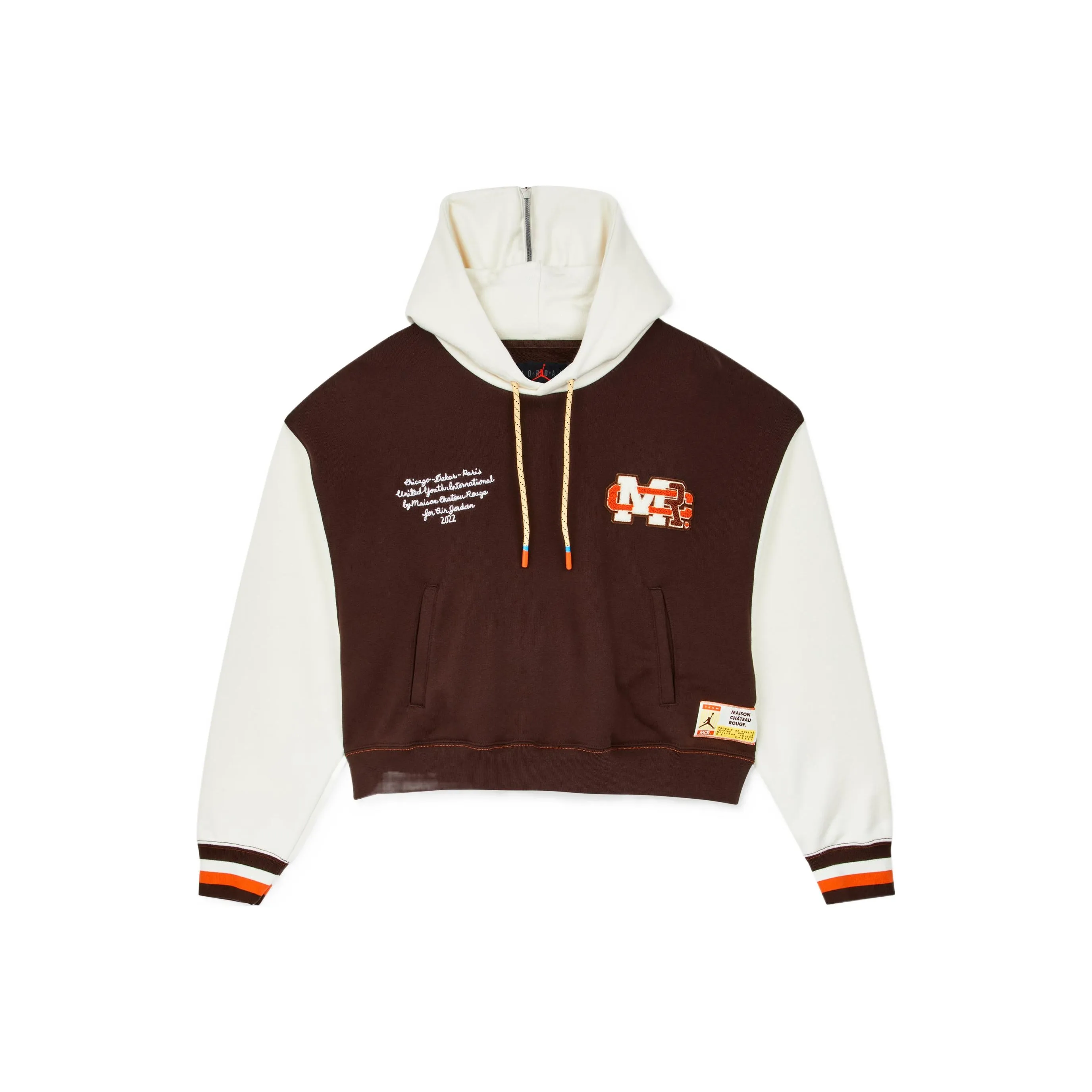 JORDAN X Maison Chateau Rouge Women's Fleece Top Hoodie Brown