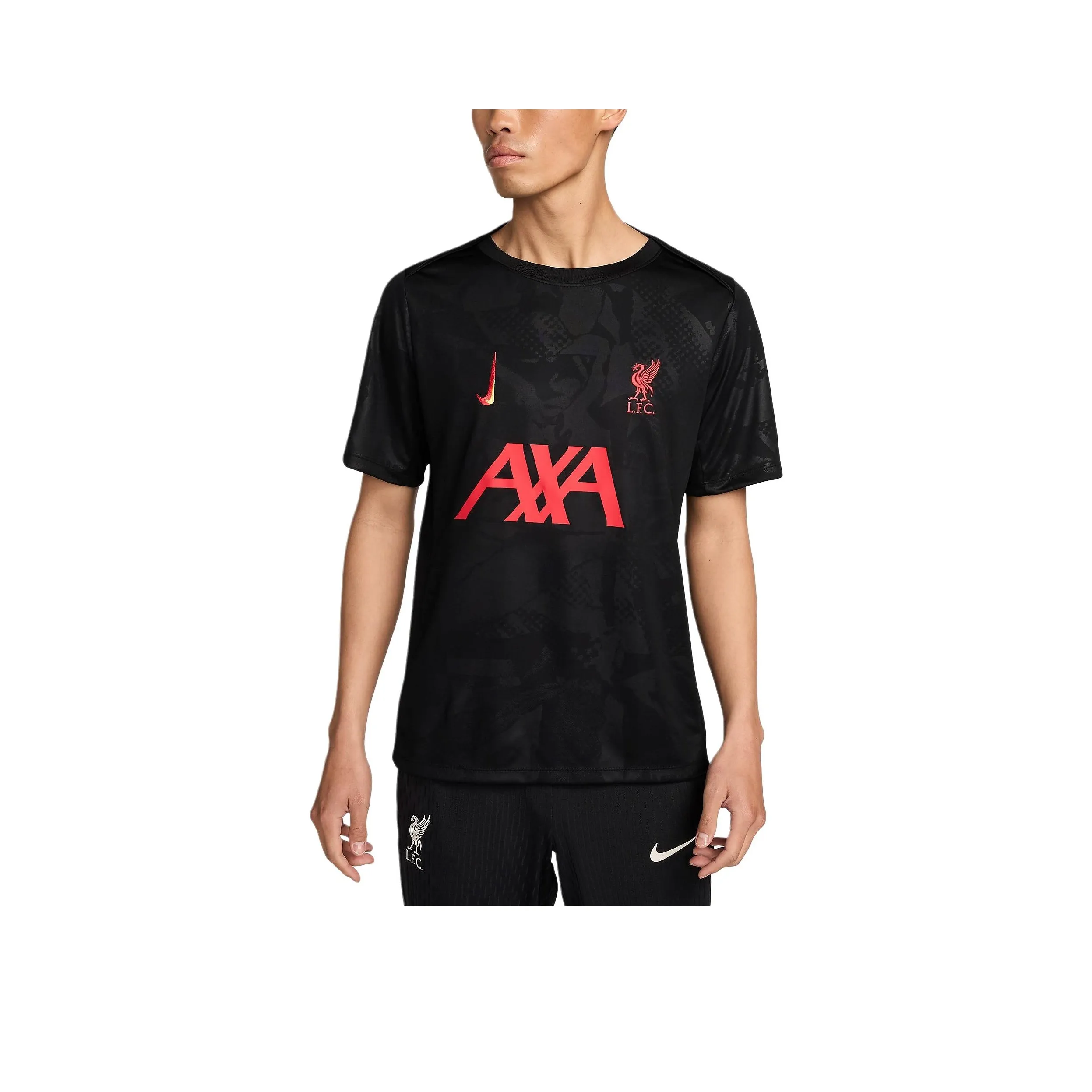 Nike FC Soccer Jerseys Men Black/Chromium Yellow/Global Red