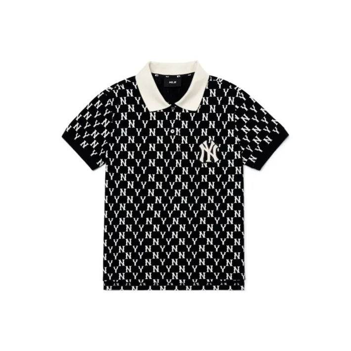 Mlb Base Logo Основа Logo Polo Рубашка Женская Черная