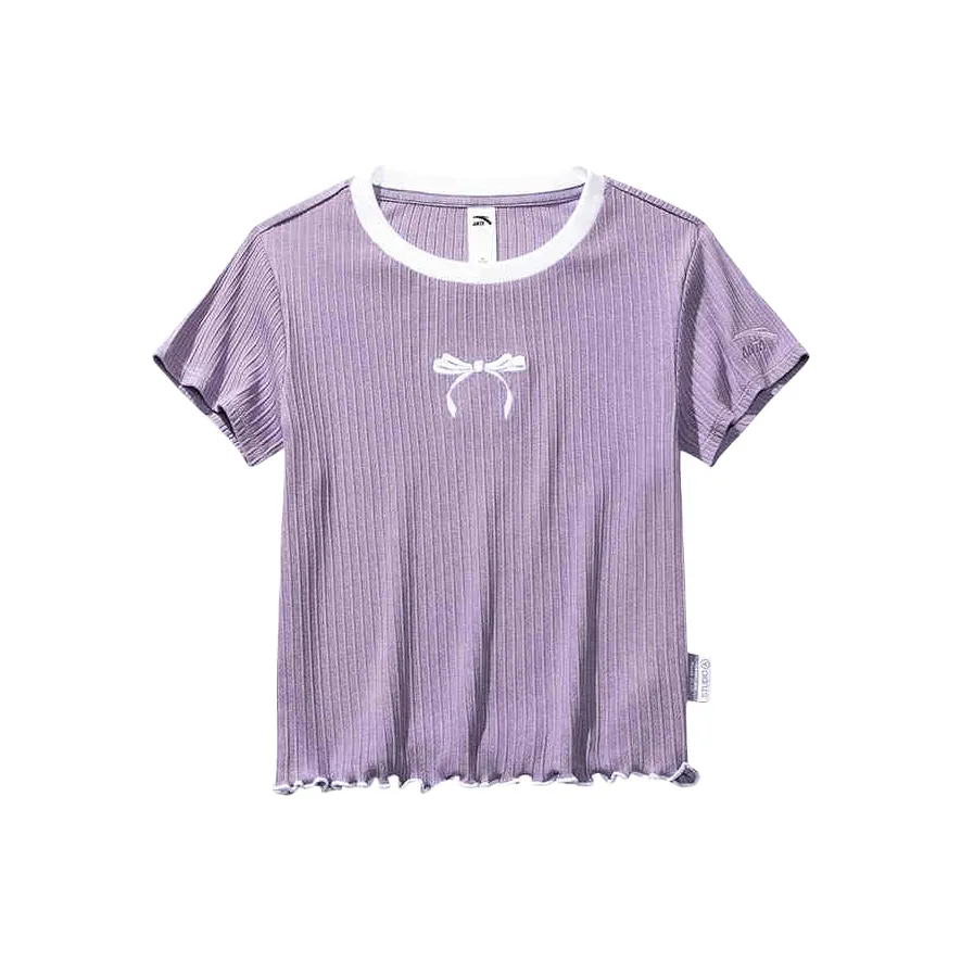 Anta Sports Lifestyle Collection Lifestyle Collection T-рубашка Женская Шелк Серый Фиолетовый