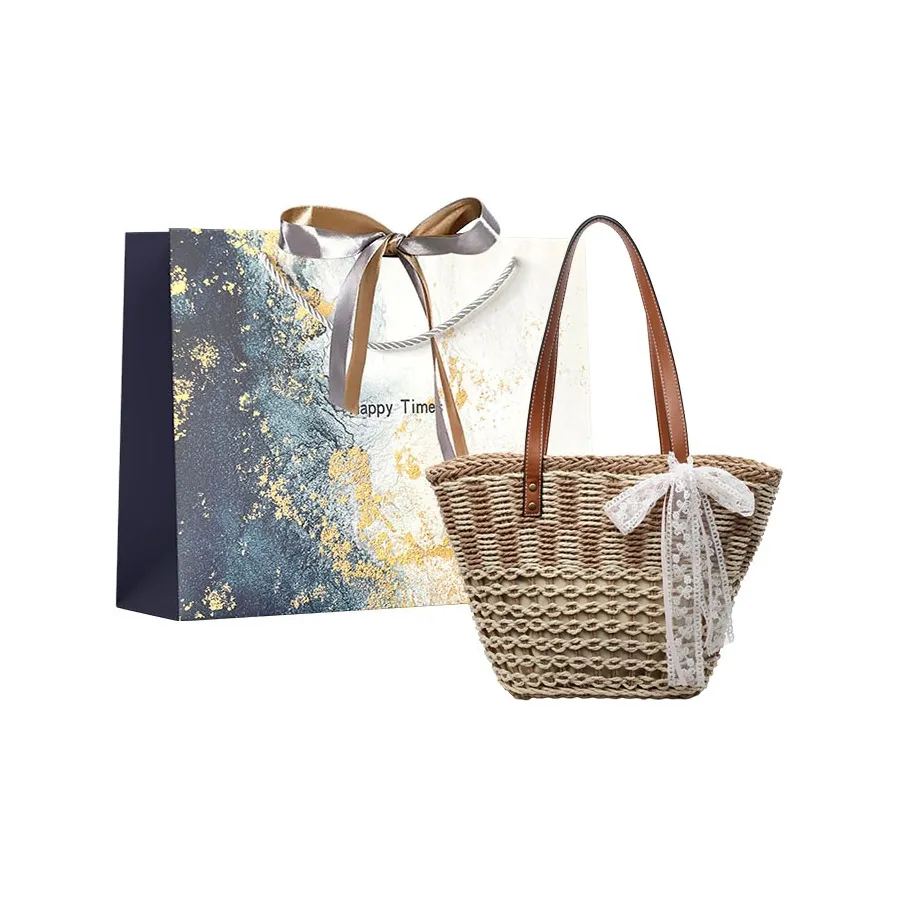 Iman's House Сумка через плечо из соломенной плетени женская многоцветная