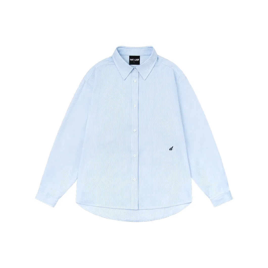 DESSUU Shirt Women's Blue White Stripes Color