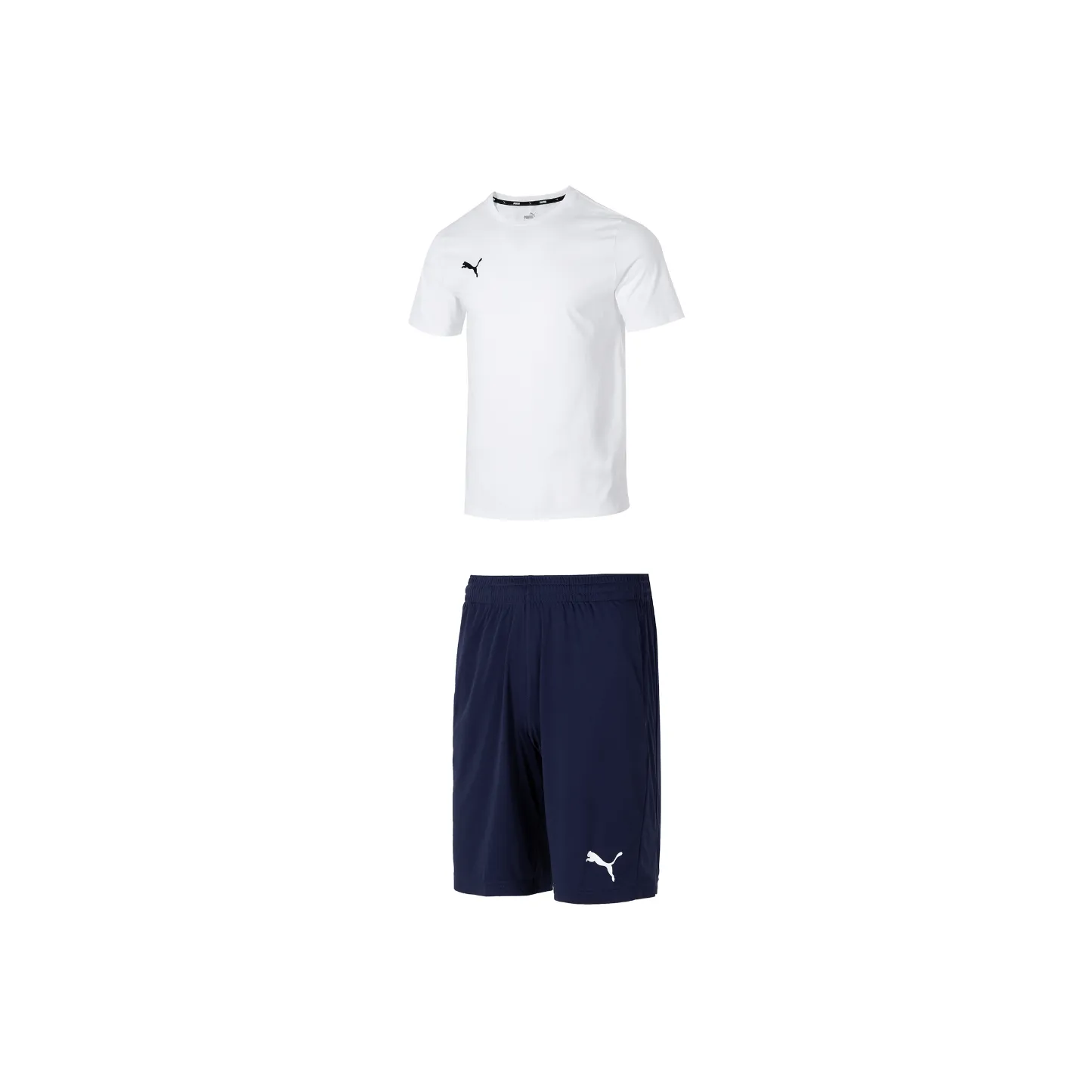 PUMA Mercedes Casual Sportswear Men's White T Shirt+Blue Shorts